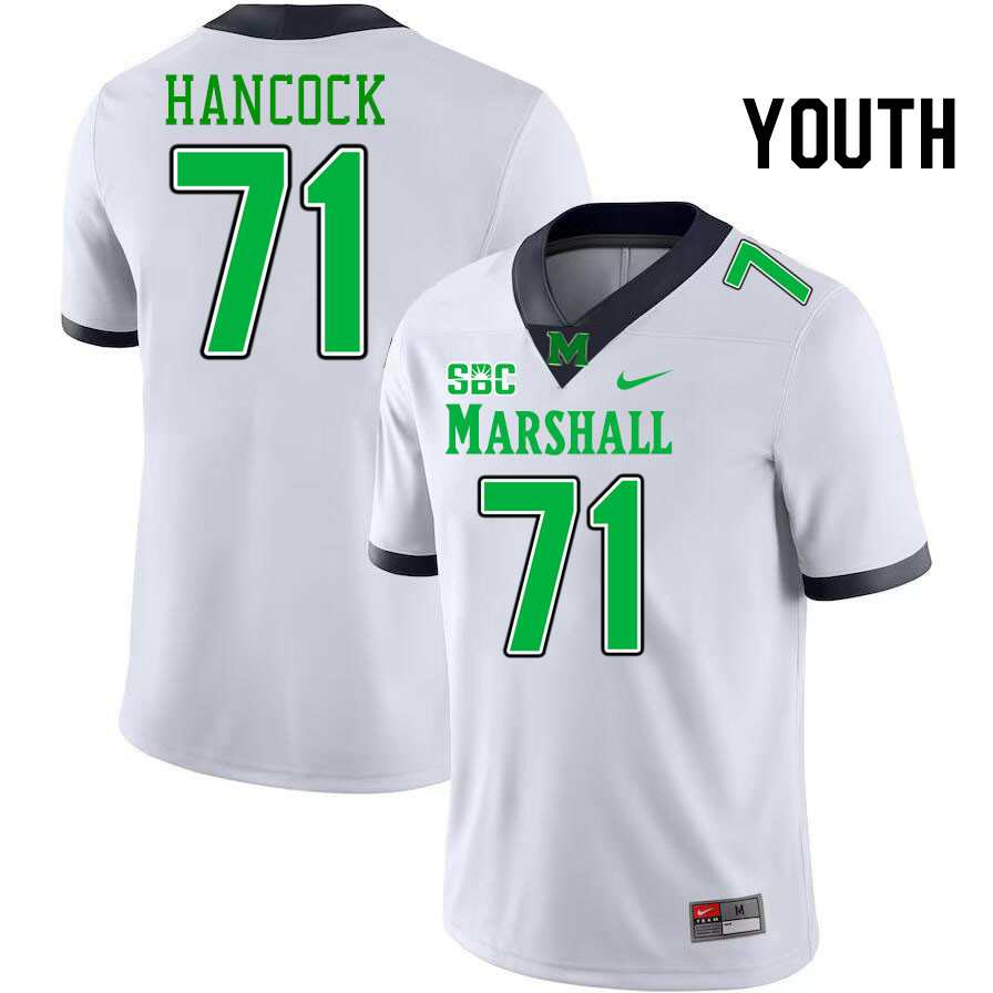 Youth #71 Andrew Hancock Marshall Thundering Herd SBC Conference College Football Jerseys Stitched-W